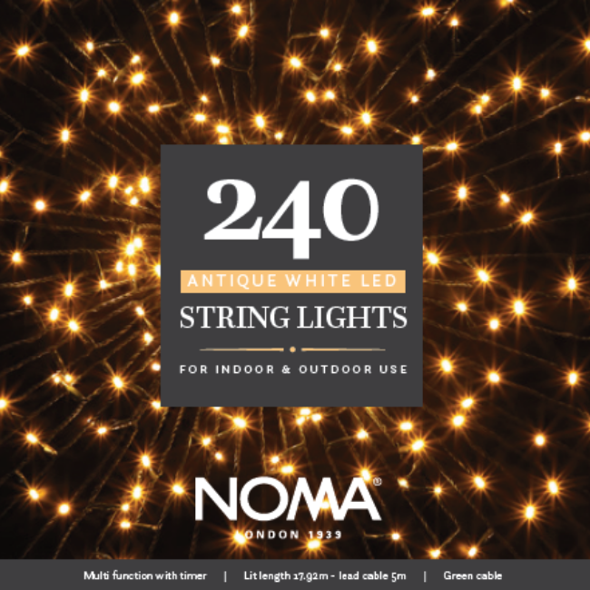 240 Noma Antique White Christmas Tree String lights