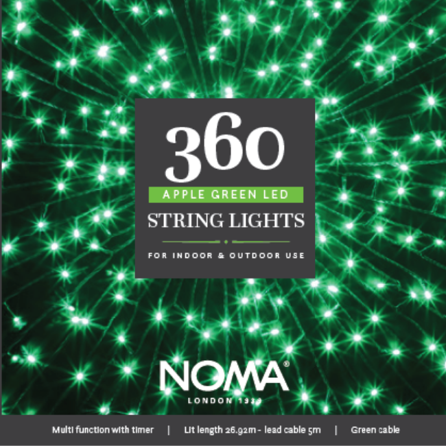 green christmas string lights