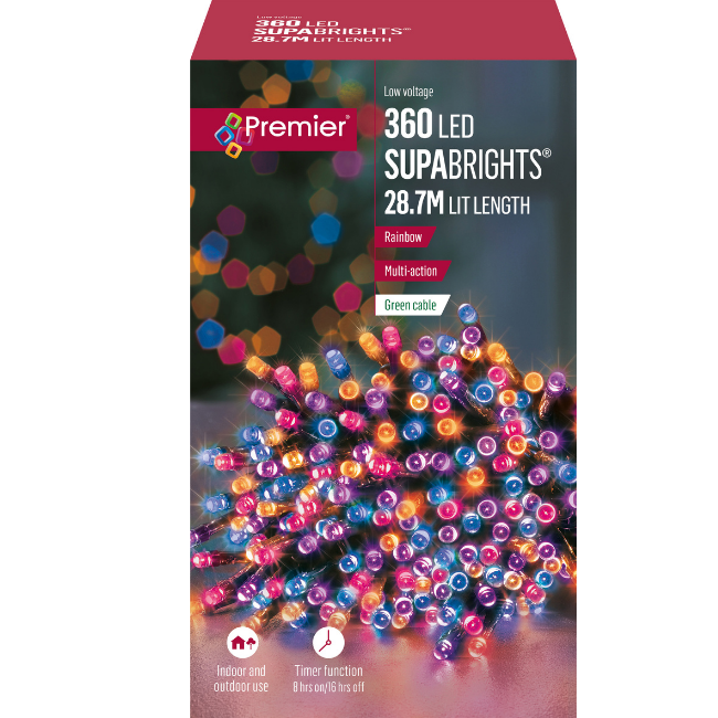 360 Rainbow Premier Supabright LED Christmas Lights