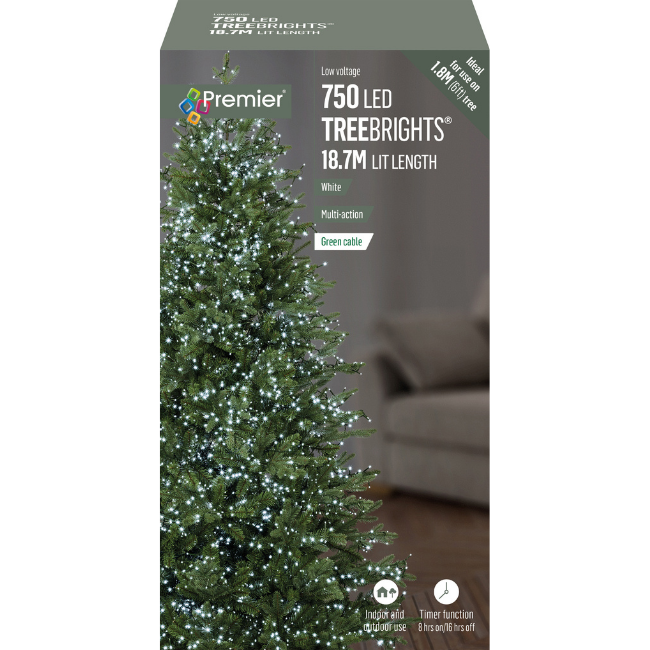 750 LED Treebrights with Timer (White) Christmas Lights