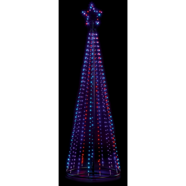 Premier 2.5M Rainbow Pin Wire Pyramid Tree -  889 LED bulbs