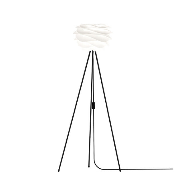 Carmina White (Mini) - Floor Lamp (Black Stand)