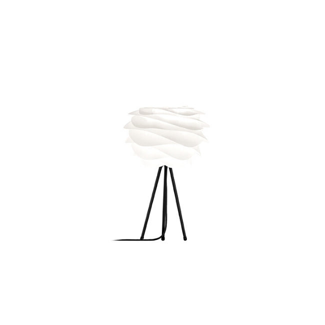 Carmina White (Mini) - Table Lamp (Black Stand)