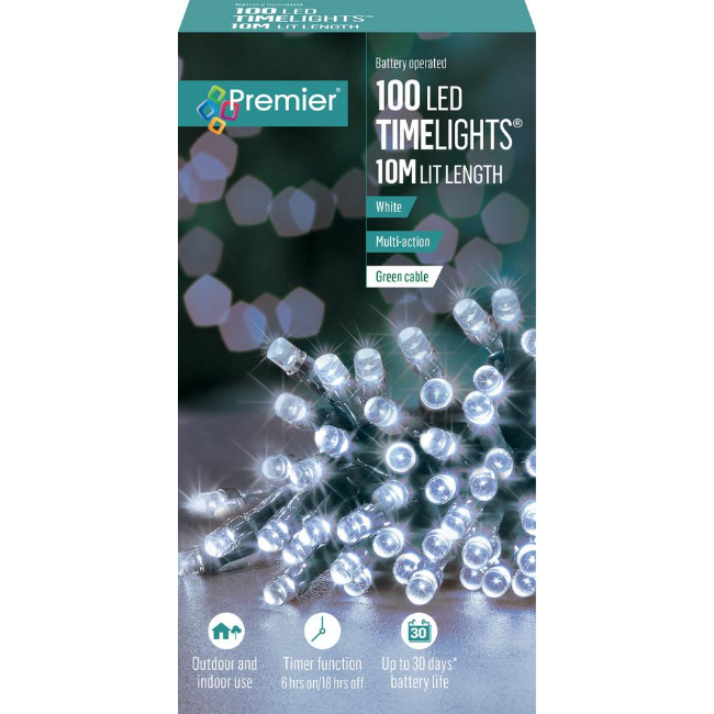 Premier 100 LED Timelight (White) - 10M Lit Length