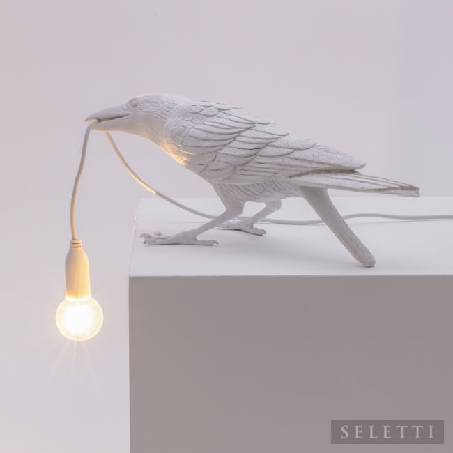 Seletti Bird Lamp - Playing - White