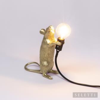 Seletti Mouse Lamp - Standing - Gold