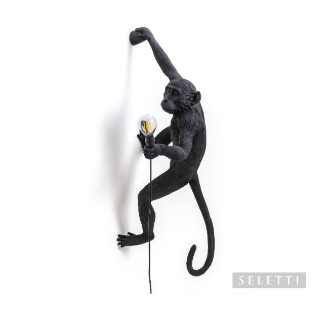 right hand hanging black monkey