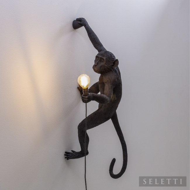 Seletti Monkey Hanging Lamp (right-hand) - Black