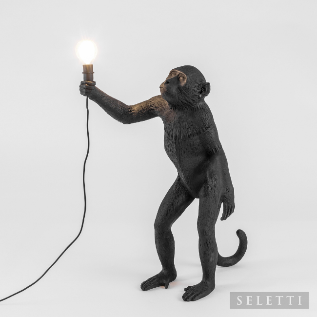 Seletti Monkey Lamp Standing - Black - Indoor/Outdoor
