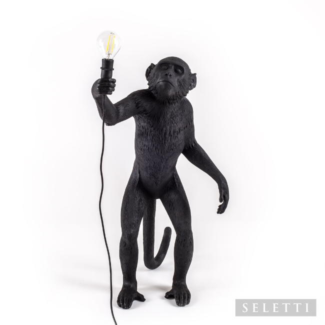 monkey lamp in black