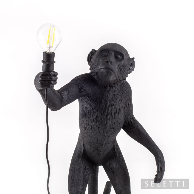 Seletti Monkey Lamp Standing - Black - Indoor/Outdoor