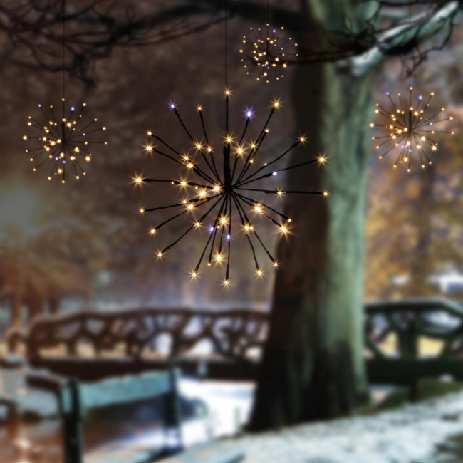 4 x White Warm White 45cm Sparkle Ball Lights by Premier