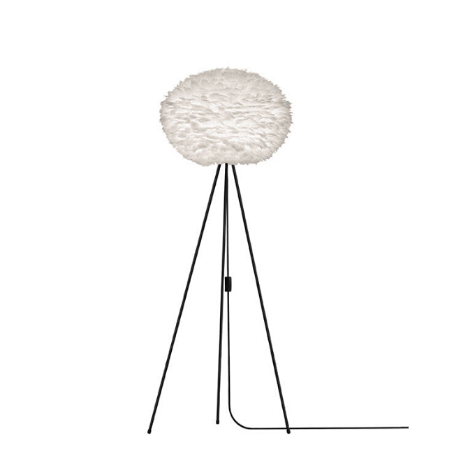 Eos White (Large) - Floor Lamp (Black Stand)