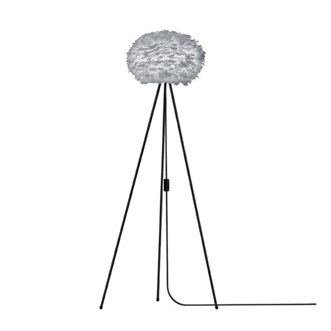 Umage Eos Grey (Medium) - Floor Lamp (Black Stand)