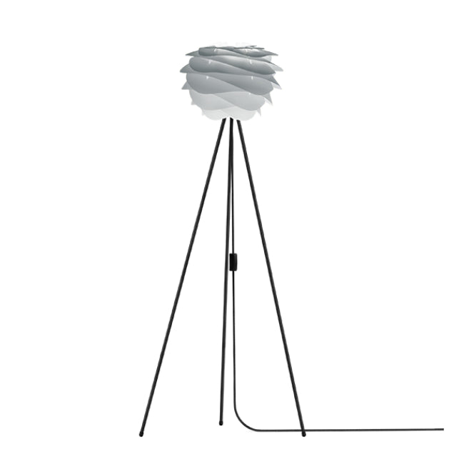 Carmina Misty Grey (Mini) - Floor Lamp (Black Stand)