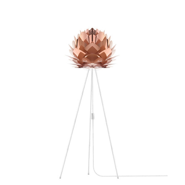 Silvia Copper (Medium) - Floor Lamp (White Stand)