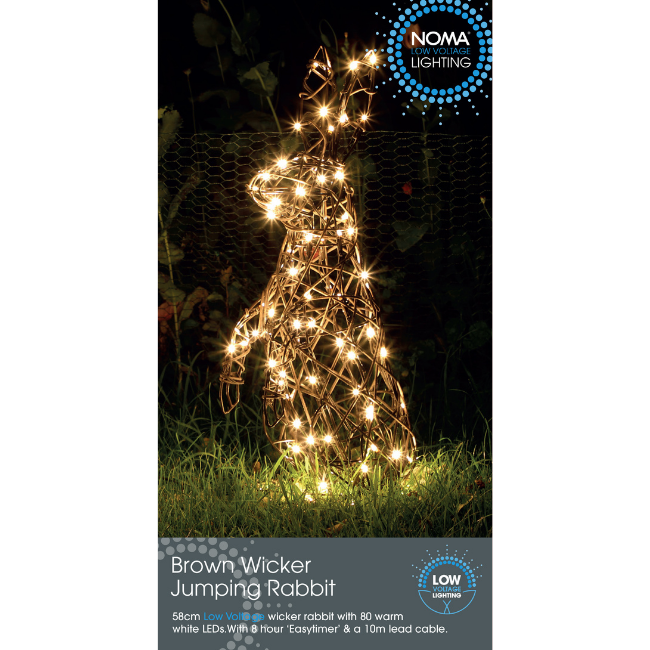 Noma Brown Wicker Jumping Rabbit Incube Lighting Noma Brown Wicker Jumping Rabbit Incube Lighting