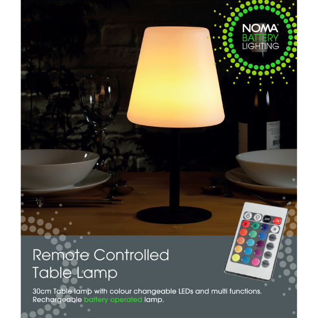 Noma Colour Changeable Chargeable USB Table Lamp