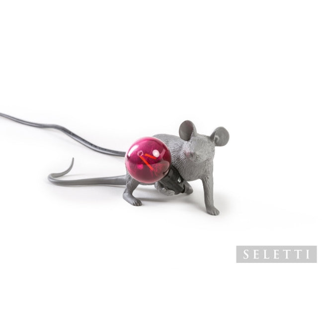 Seletti Mouse Lamp - Lying Down - Grey