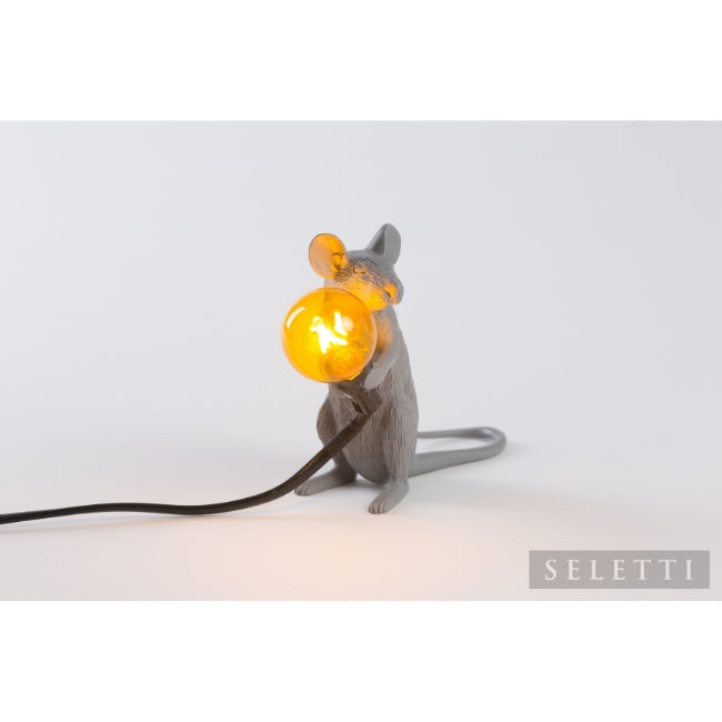 Seletti Mouse Lamp - Sitting - Grey