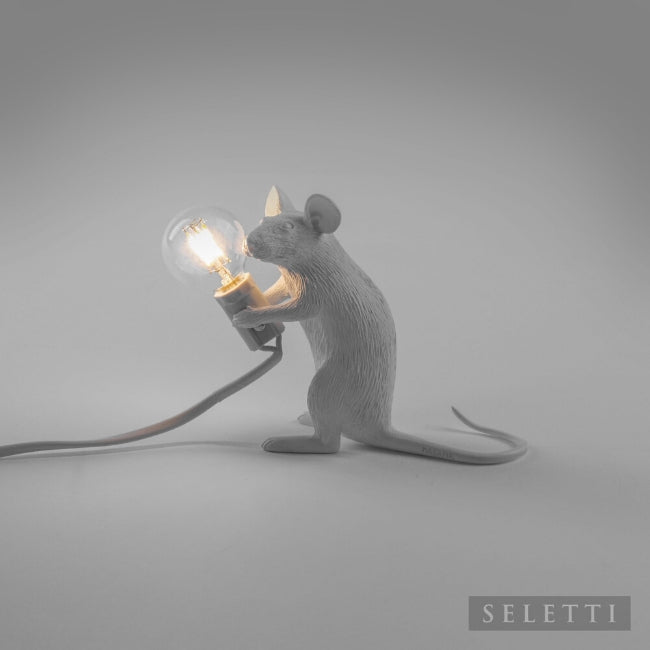 Seletti Mouse Lamp - Sitting - White