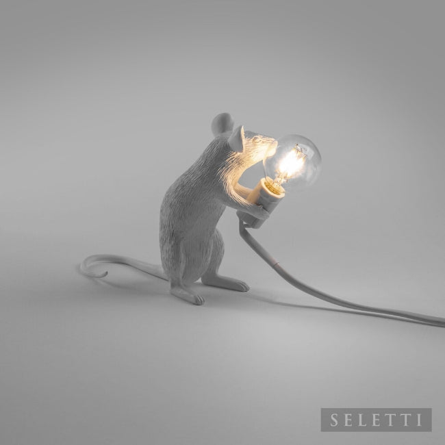 Seletti Mouse Lamp - Sitting - White